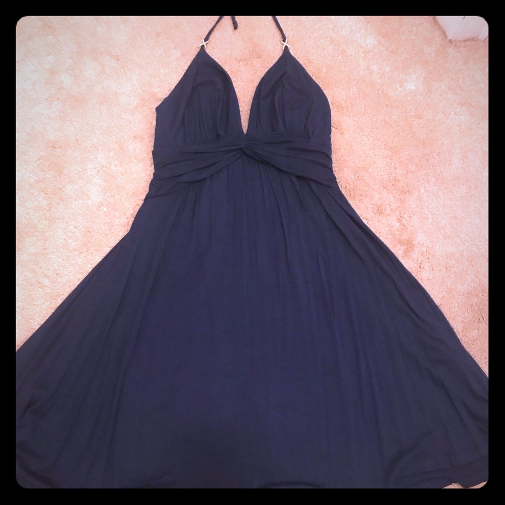 Navy halter top dress